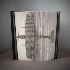 airplane sideways book folding pattern preview - Cut & Fold