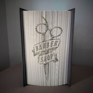 barber shop book folding pattern preview - Cut & Fold