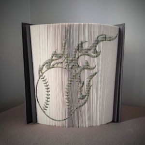 baseball flame book folding pattern preview - Cut & Fold