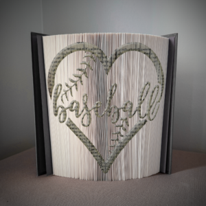 baseball heart book folding pattern preview - Cut & Fold