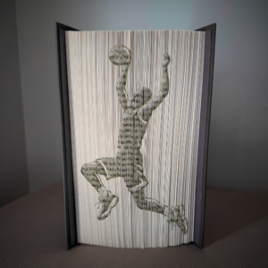 basketball dunking book folding pattern preview - Cut & Fold