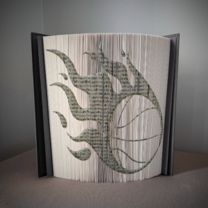 basketball flame book folding pattern preview - Cut & Fold