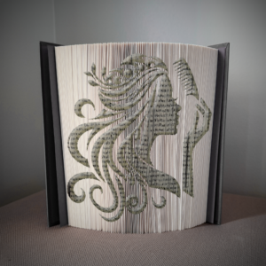 beauty salon combing hair book folding pattern preview - Cut & Fold