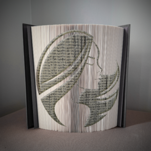 beauty salon face circle book folding pattern preview - Cut & Fold