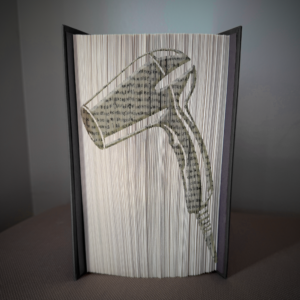 beauty salon hair dryer book folding pattern preview - Cut & Fold