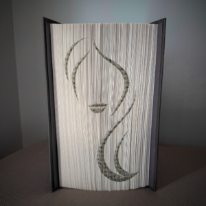 beauty salon lips and hair book folding pattern preview - Cut & Fold