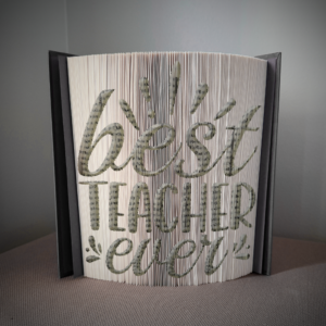 best teacher ever book folding pattern preview - Cut & Fold