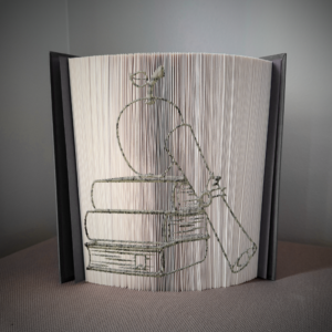 book stack with apple book folding pattern preview - Cut & Fold
