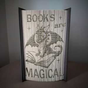 books are magical dragon book folding pattern preview - Cut & Fold