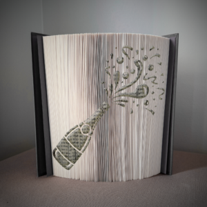 champagne bottle book folding pattern preview - Cut & Fold