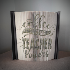 coffee gives me teacher powers book folding pattern preview - Cut & Fold