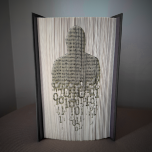 computer coder ones and zeroes book folding pattern preview - Cut & Fold