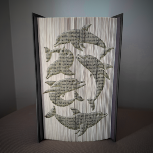 dolphin group book folding pattern preview - Cut & Fold
