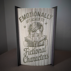 emotionally attached to fictional characters book folding pattern preview - Cut & Fold