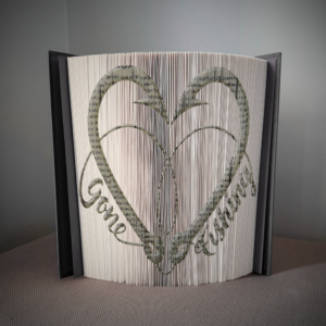 gone fishing heart book folding pattern preview - Cut & Fold