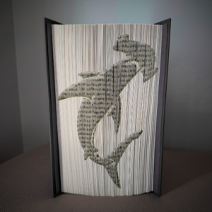 hammerhead shark book folding pattern preview - Cut & Fold