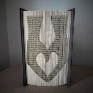 hand heart top book folding pattern preview - Cut & Fold