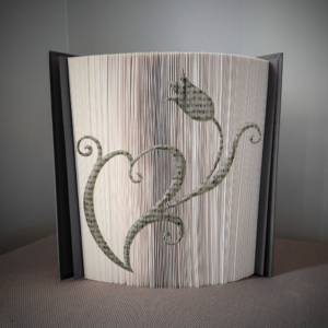 heart flower book folding pattern preview - Cut & Fold