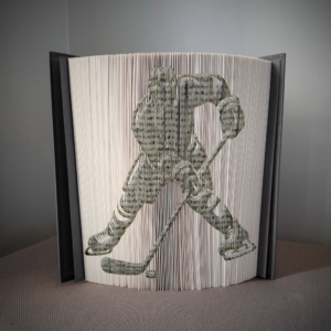 hockey player book folding pattern preview - Cut & Fold