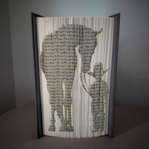 horse and boy book folding pattern preview - Cut & Fold