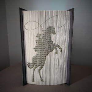horse cowboy book folding pattern preview - Cut & Fold