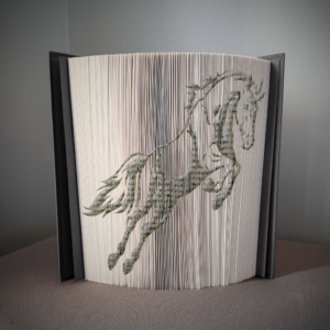 horse jumping book folding pattern preview - Cut & Fold