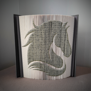 horse profile book folding pattern preview - Cut & Fold