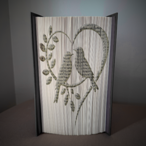 love birds heart book folding pattern preview - Cut & Fold