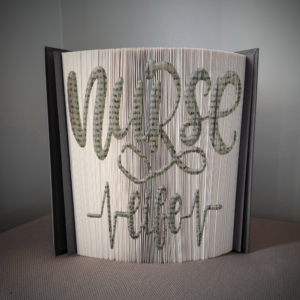 nurse life stethoscope heartbeat book folding pattern preview - Cut & Fold