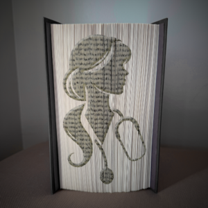 nurse stethoscope book folding pattern preview - Cut & Fold