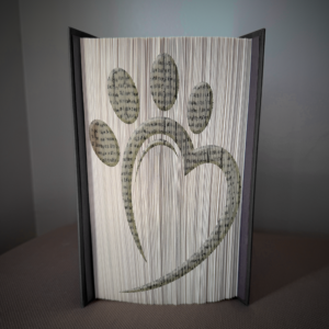 paw heart book folding pattern preview - Cut & Fold