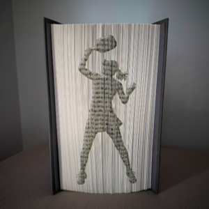 pickleball woman book folding pattern preview - Cut & Fold
