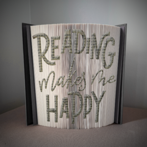 reading makes me happy book folding pattern preview - Cut & Fold
