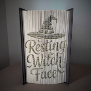 resting witch face book folding pattern preview - Cut & Fold