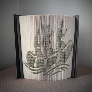 rowing canoe book folding pattern preview - Cut & Fold