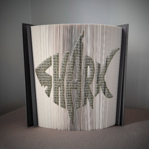 shark text book folding pattern preview - Cut & Fold