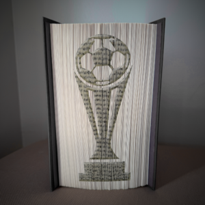 soccer trophy book folding pattern preview - Cut & Fold