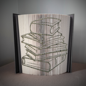 stack of books book folding pattern preview - Cut & Fold