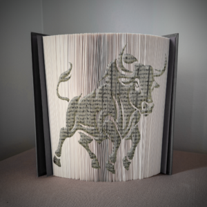 stock market bull book folding pattern preview - Cut & Fold