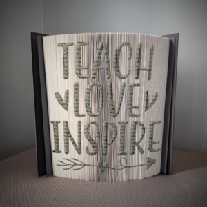 teach love inspire book folding pattern preview - Cut & Fold