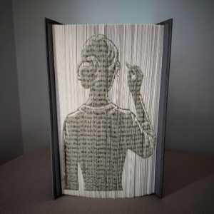 teacher from behind book folding pattern preview - Cut & Fold