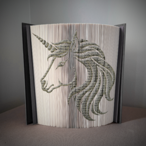 unicorn head v1 book folding pattern preview - Cut & Fold