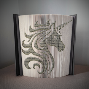 unicorn head v2 book folding pattern preview - Cut & Fold