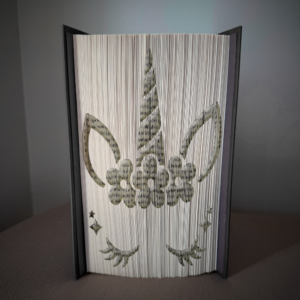 unicorn horn book folding pattern preview - Cut & Fold