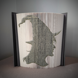 witch head book folding pattern preview - Cut & Fold
