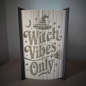 witch vibes only book folding pattern preview - Cut & Fold