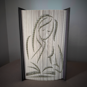 woman reading abstract book folding pattern preview - Cut & Fold