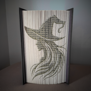 young witch book folding pattern preview - Cut & Fold